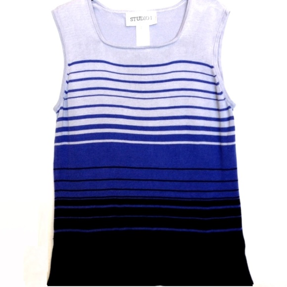 Studio I Sweaters - *3/$15* Studio I Indigo Silk Sleeveless Sweater